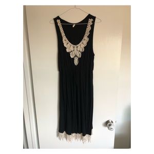 Black with crochet trim maternity dress